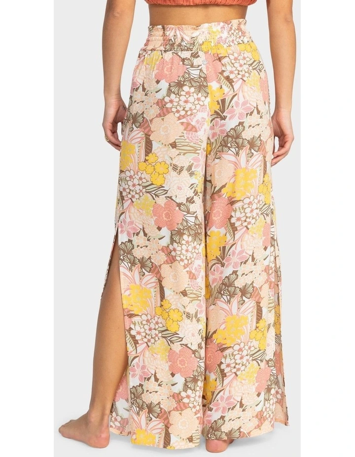 Tropical Rhythm Wide Leg Beach Pants in White image 2