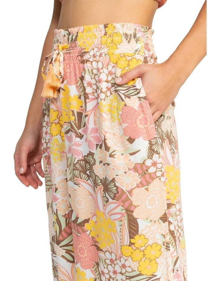 Tropical Rhythm Wide Leg Beach Pants in White image 3