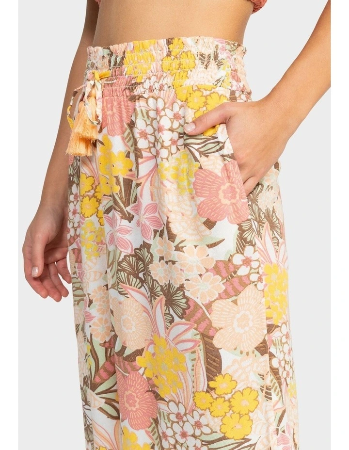 Tropical Rhythm Wide Leg Beach Pants in White image 3