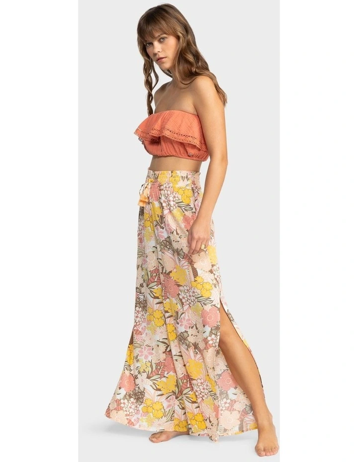 Tropical Rhythm Wide Leg Beach Pants in White image 4