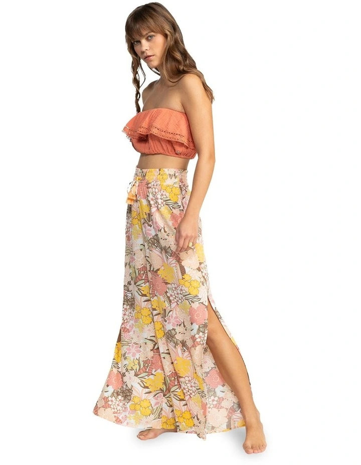 Tropical Rhythm Wide Leg Beach Pants in White image 5