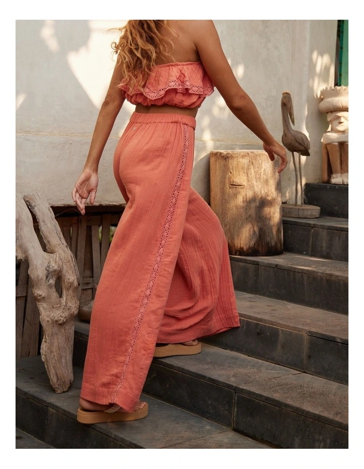 Golden Tropic Wide Leg Beach Pant in Pink image 2