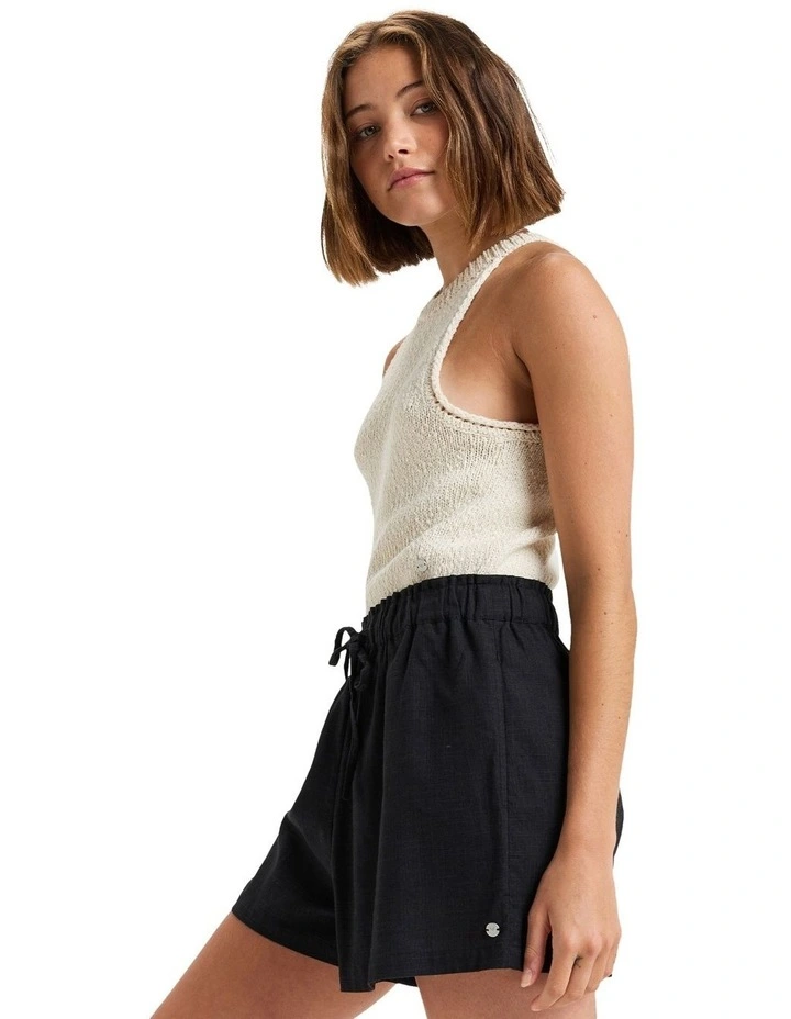 Place To Be Elastic Waist Shorts in Black image 3