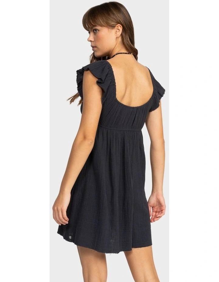Luna Mini Puff Sleeves Mini Dress in Black image 2
