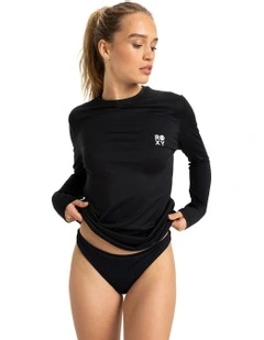 Happy Waves Long Sleeve Rash Shirt in Black
