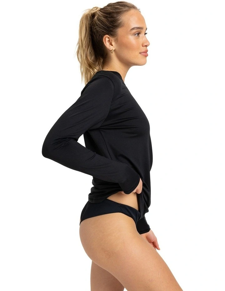 Happy Waves Long Sleeve Rash Shirt in Black image 3