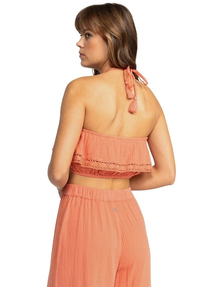 Womens Golden Tropic Halter Top Pink image 2