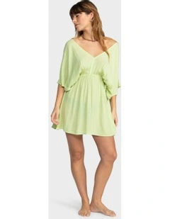 Sun Beach Cover Up Mini Dress in Green