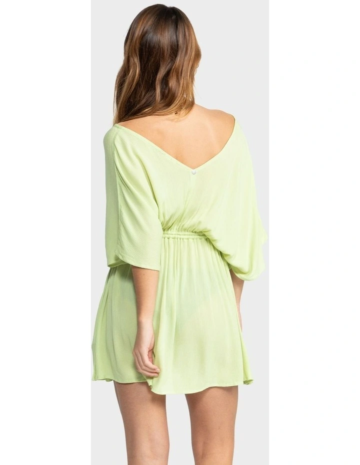Sun Beach Cover Up Mini Dress in Green image 2