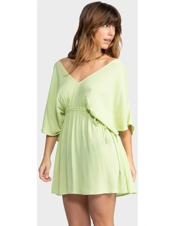 Sun Beach Cover Up Mini Dress in Green image 3