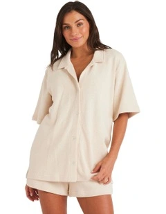 Always Sunny Short Sleeve Cap in Beige