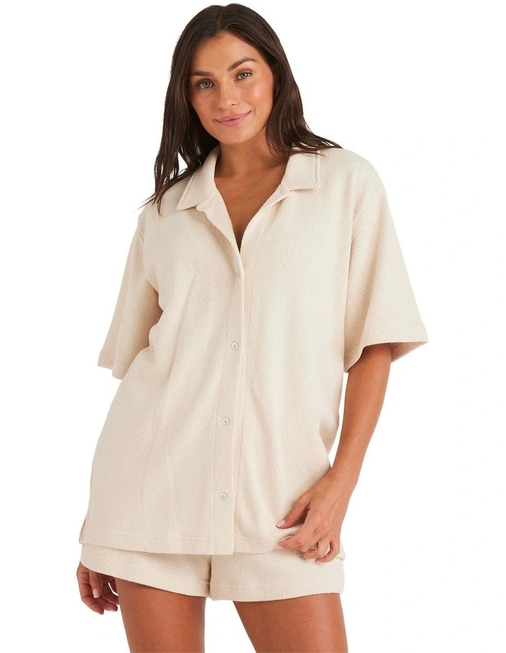 Always Sunny Short Sleeve Cap in Beige image 1