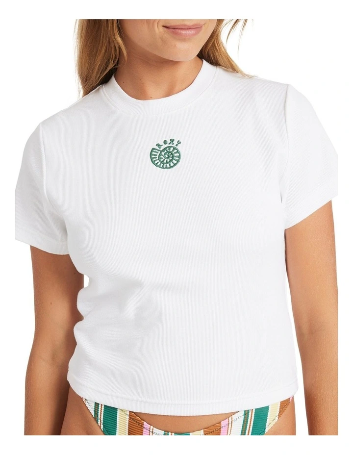 Oasis Baby Rib T-shirt in White image 4