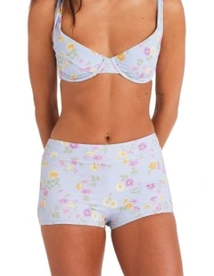Wildflower High Waist Bikini Bottom in Misty Blue