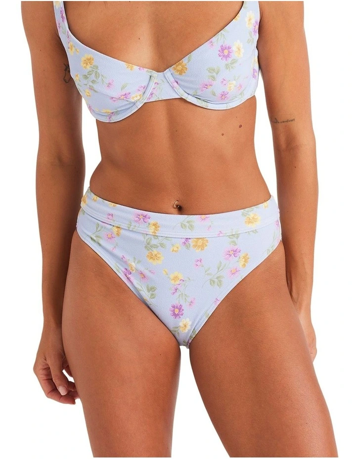 Wildflower Mid Bikini Bottom in Misty Blue image 1