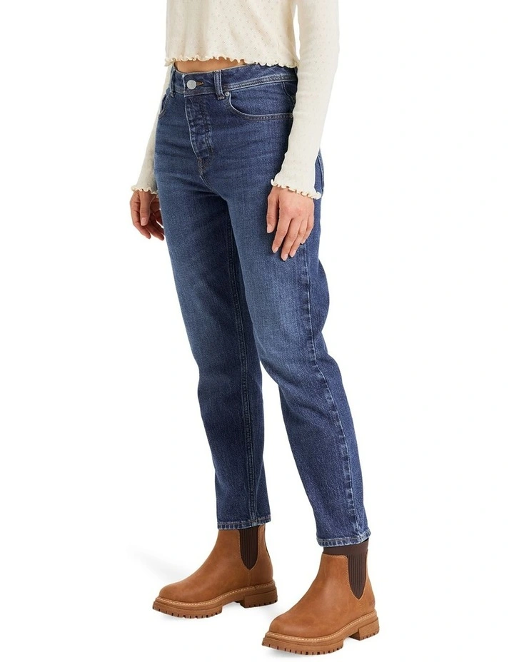 Patti Straight Denim Jeans in Medium Blue image 3
