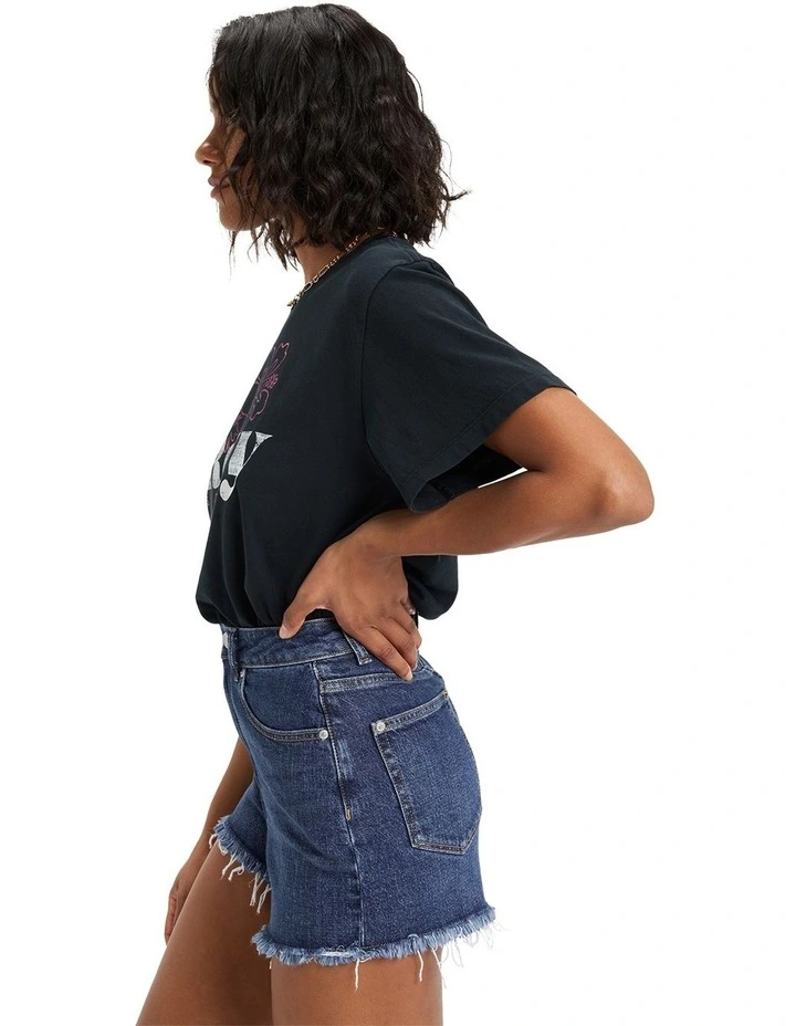 Eva Denim Shorts in Medium Blue image 3