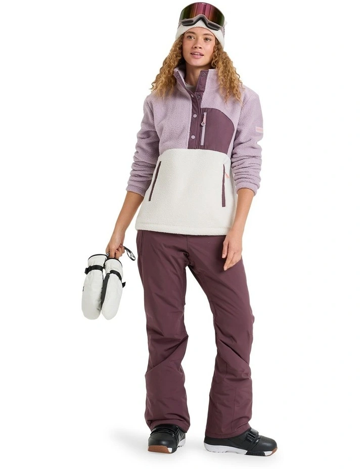 Alabama Mock Neck Half Zip Fleece Jumper in Nirvana/White image 6