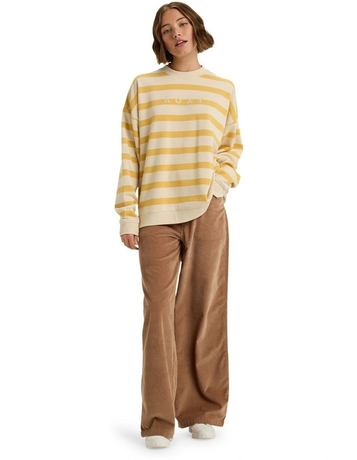 Oversized Crew Neck Jumper in Ochre Strictly Strip image 5