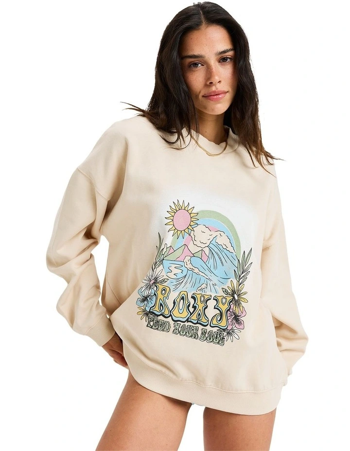 Lineup Oversized Crew Neck Jumper in Parchment image 1