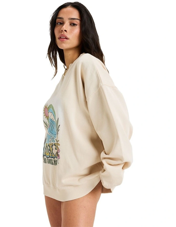 Lineup Oversized Crew Neck Jumper in Parchment image 3