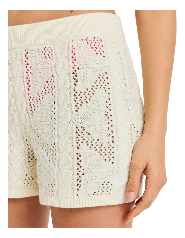 Spicy Vibes Elastic Waist Shorts in Egret image 4