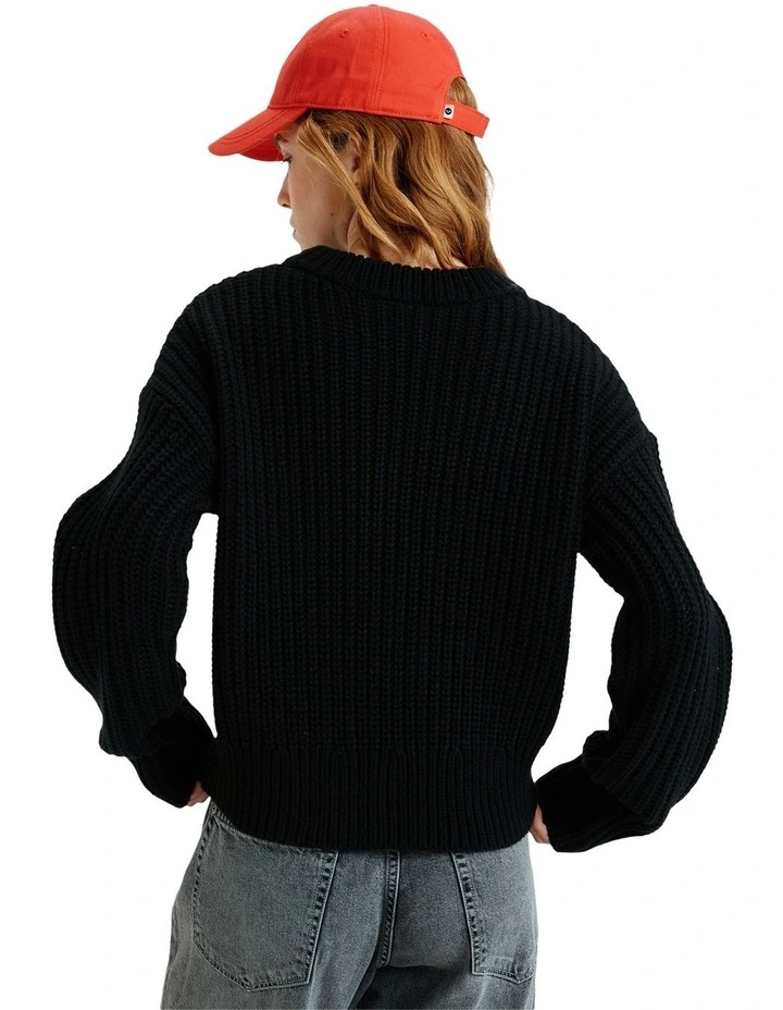 Coming Home Crew Neck Jumper in Black image 2