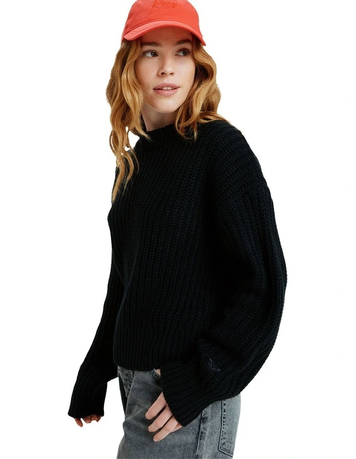 Coming Home Crew Neck Jumper in Black image 3