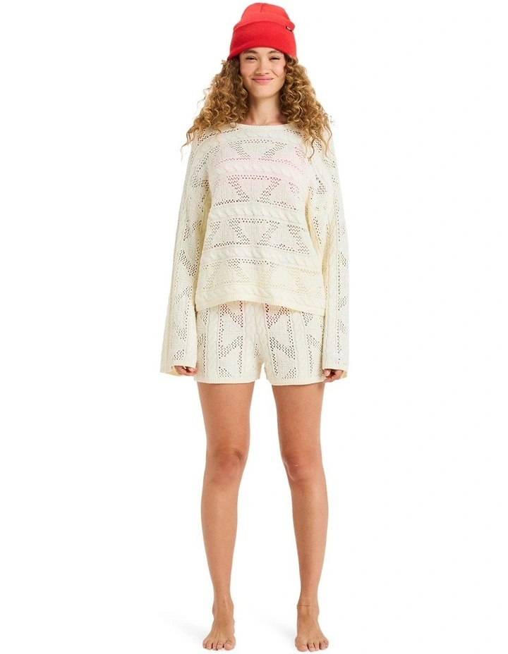 Salt Siren Crew Neck Jumper in White image 4