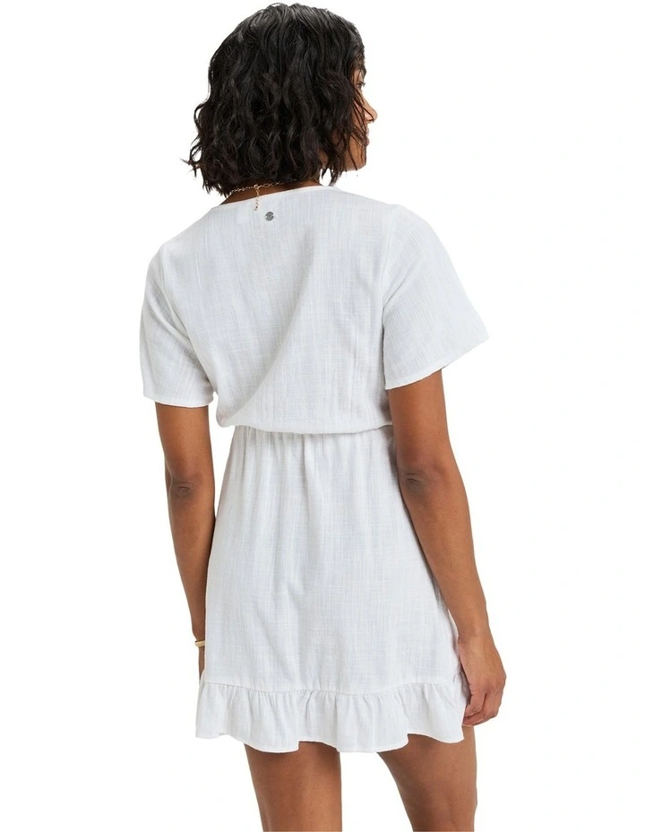 Zenit Wrap Solid Mini Dress in White image 2
