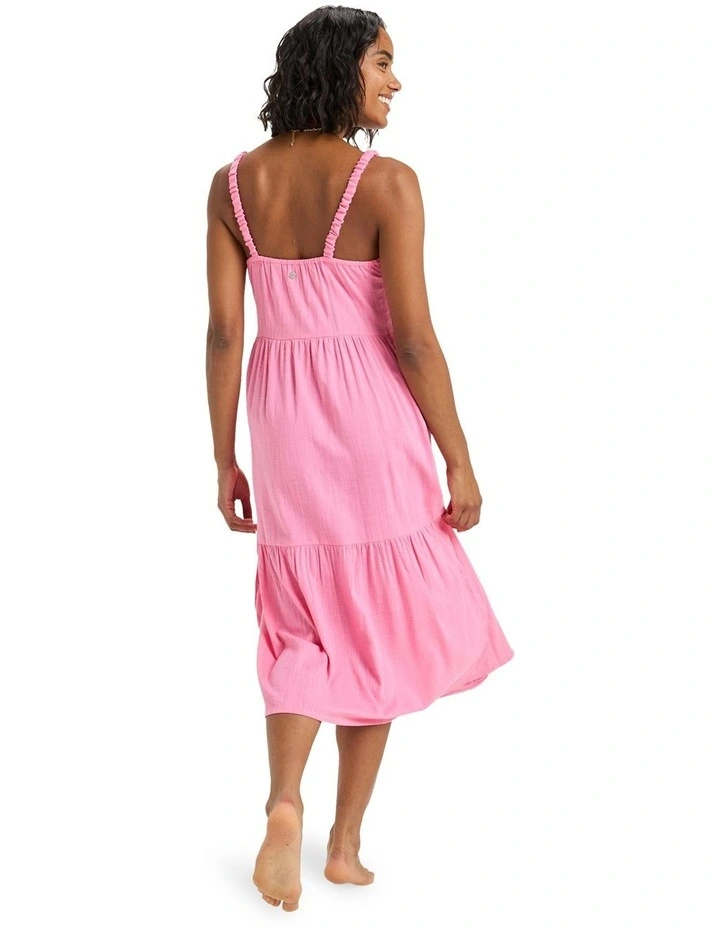 Waiting Line Midi Dress in Pink image 2