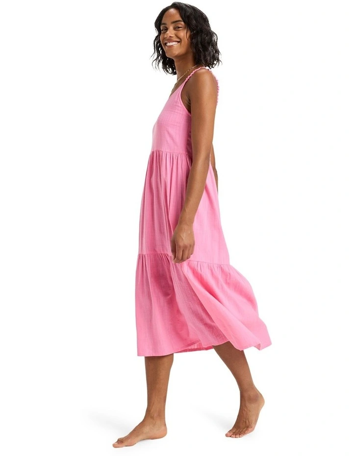 Waiting Line Midi Dress in Pink image 3
