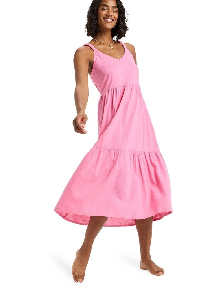 Waiting Line Midi Dress in Pink image 5
