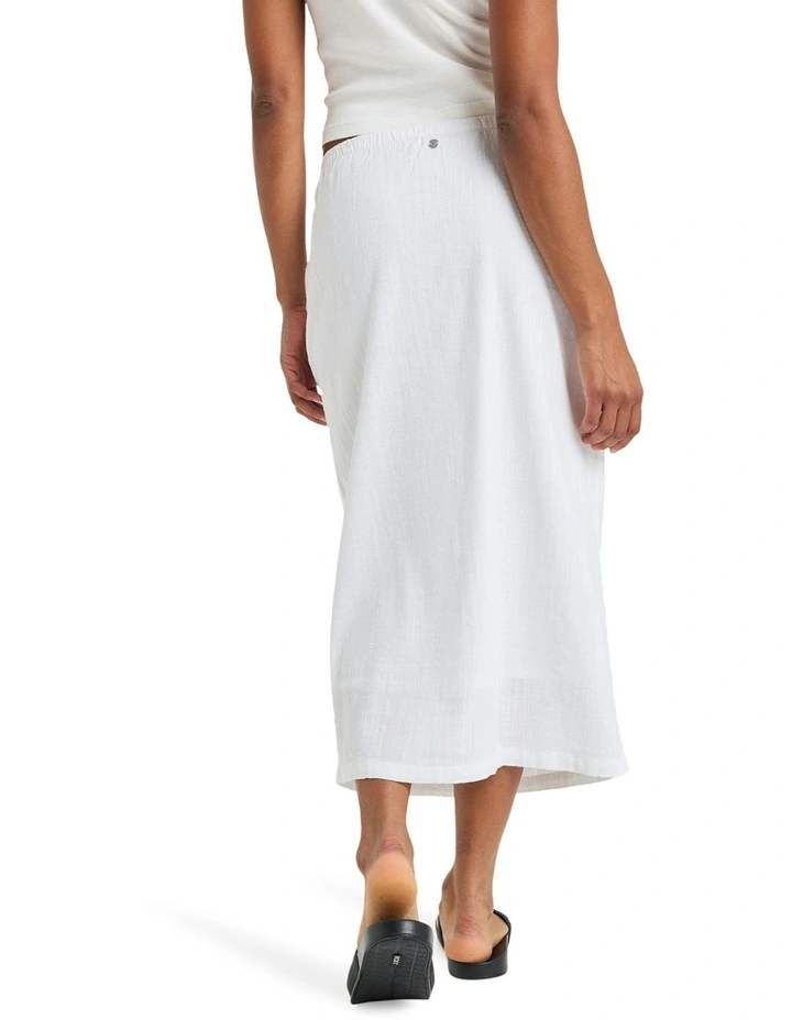 Over The Waves Midi Skirt in White image 2