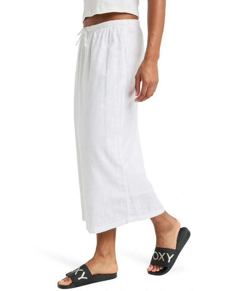 Over The Waves Midi Skirt in White image 3