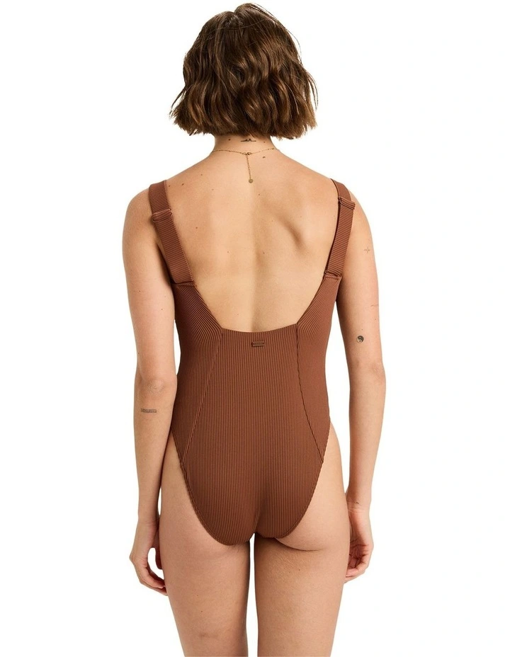 Roxy Love One Piece Swimsuit in Brown image 2