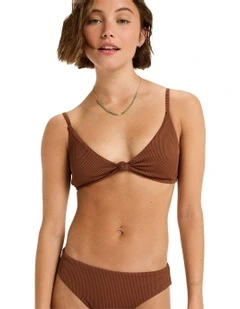 Love The Surf Knot Bikini Top in Brown