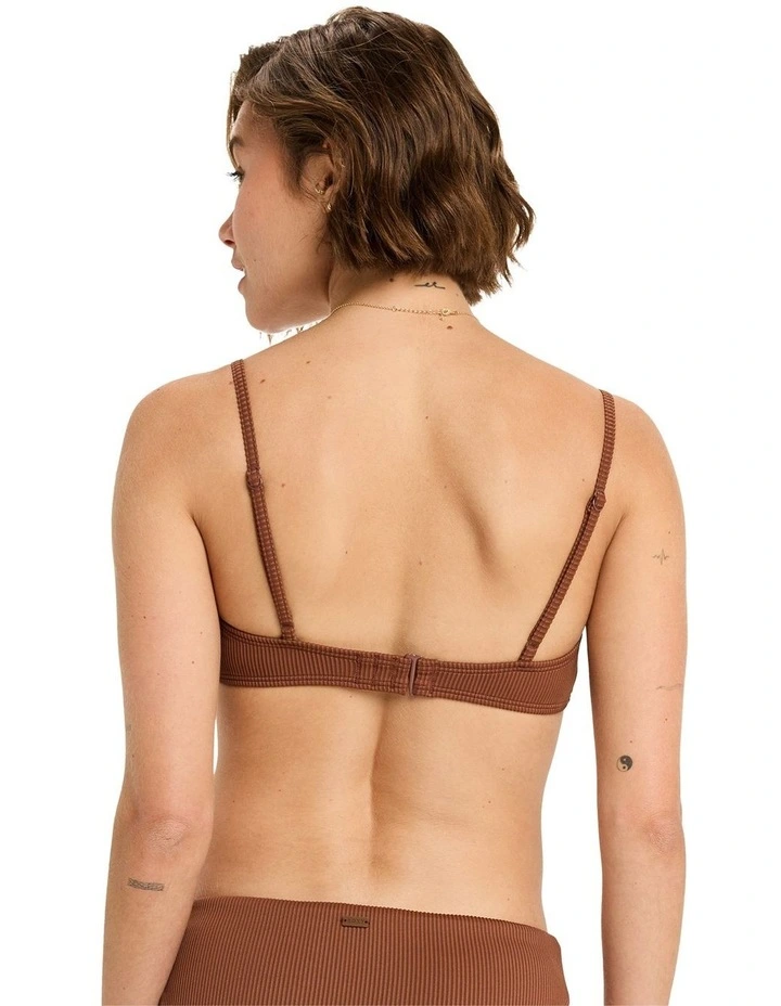 Love The Surf Knot Bikini Top in Brown image 2