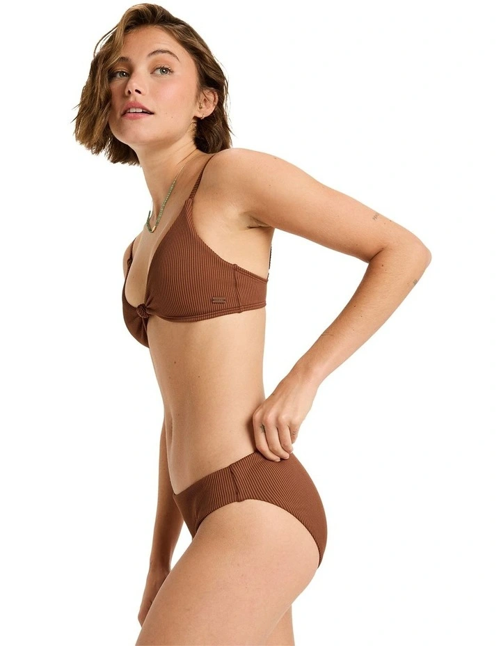Love The Surf Knot Bikini Top in Brown image 3