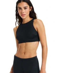Pro Wave Crop Bikini Top in Black