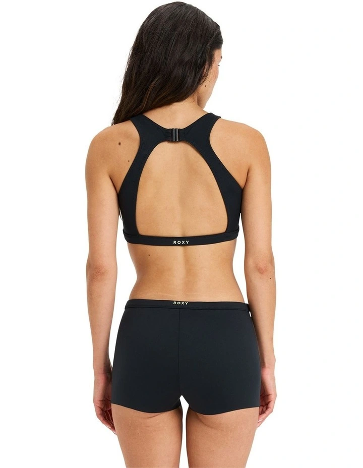 Pro Wave Crop Bikini Top in Black image 2