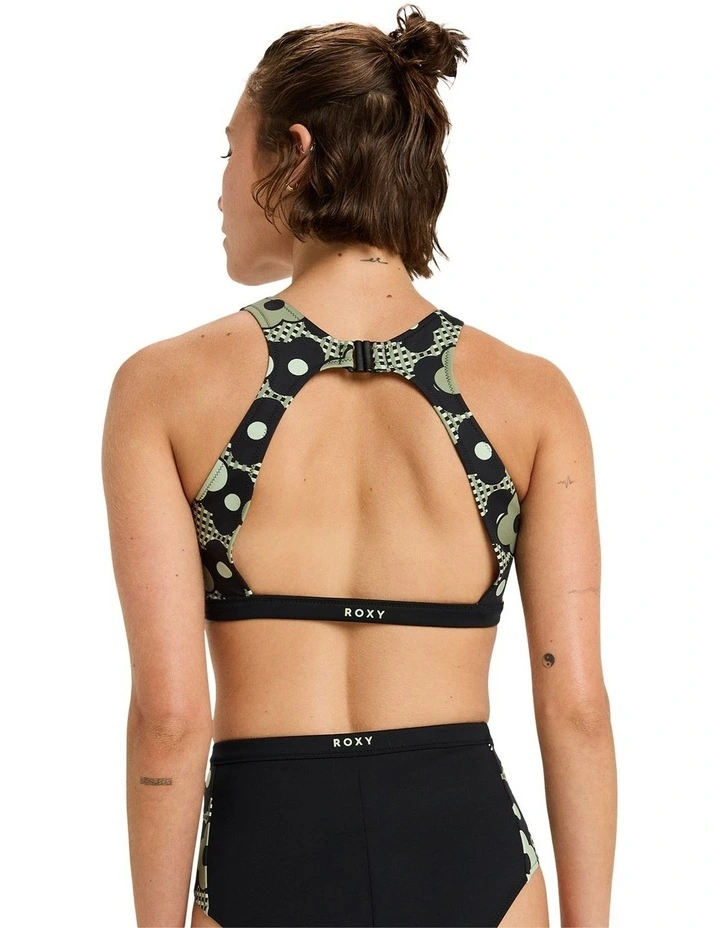 Pro Wave Crop Bikini Top in Black image 2