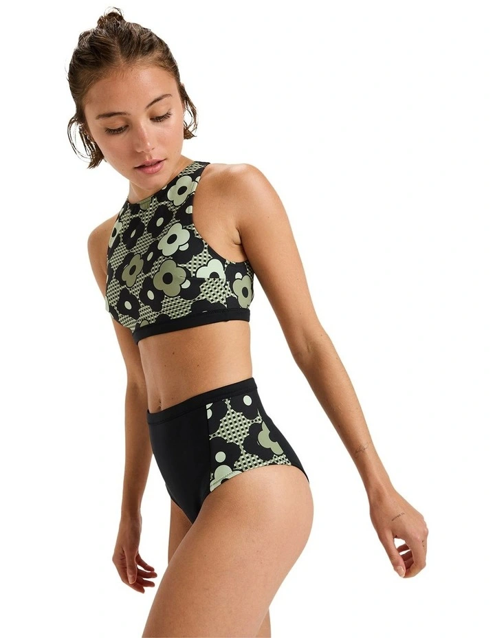 Pro Wave Crop Bikini Top in Black image 3