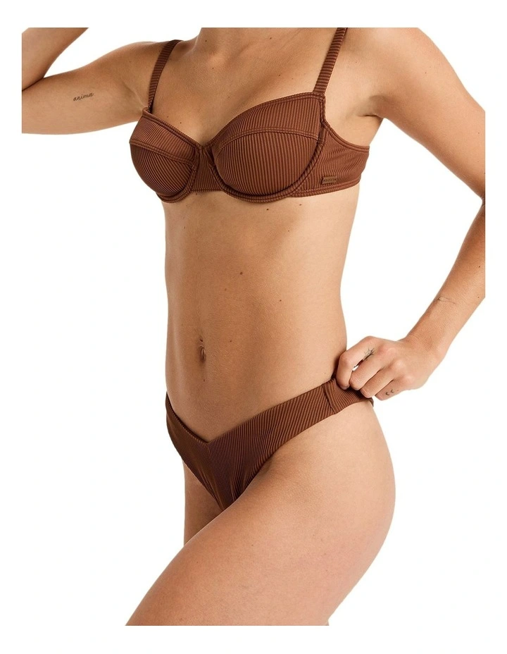 Rib Love Bikini Bottom in Brown image 3