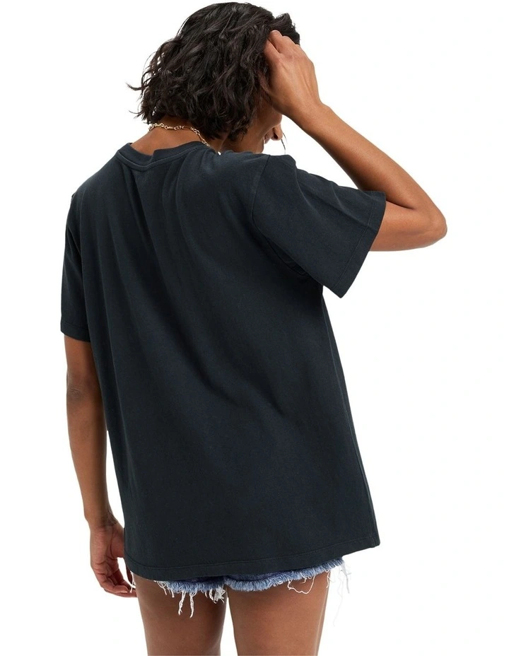 Sunnyoversize Stone Wash T-shirt in Black image 2