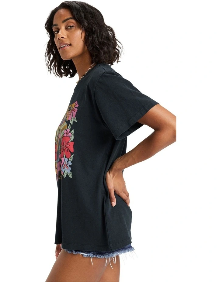 Sunnyoversize Stone Wash T-shirt in Black image 3