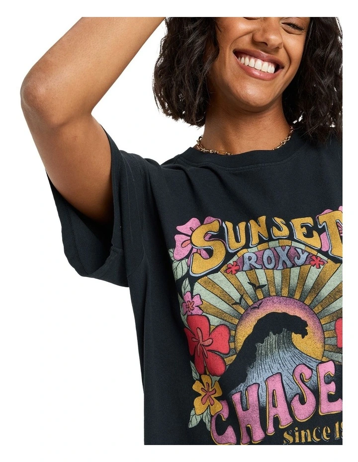 Sunnyoversize Stone Wash T-shirt in Black image 4