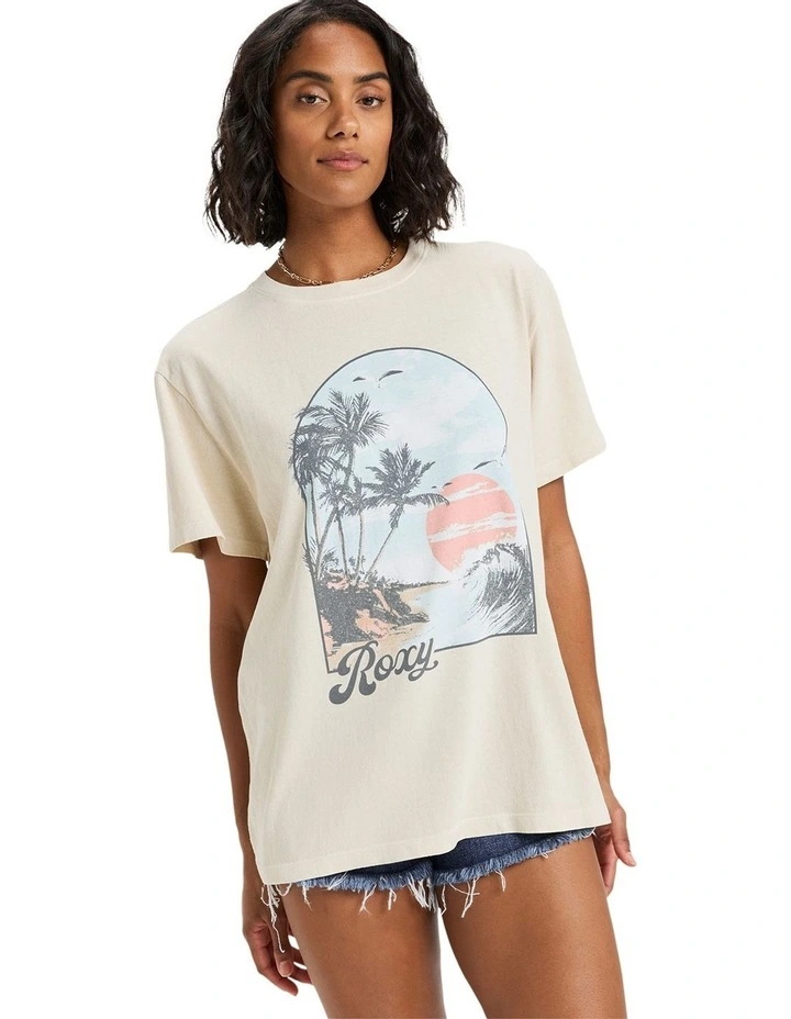 Sunnyoversize Stone Wash T-shirt in Beige image 1