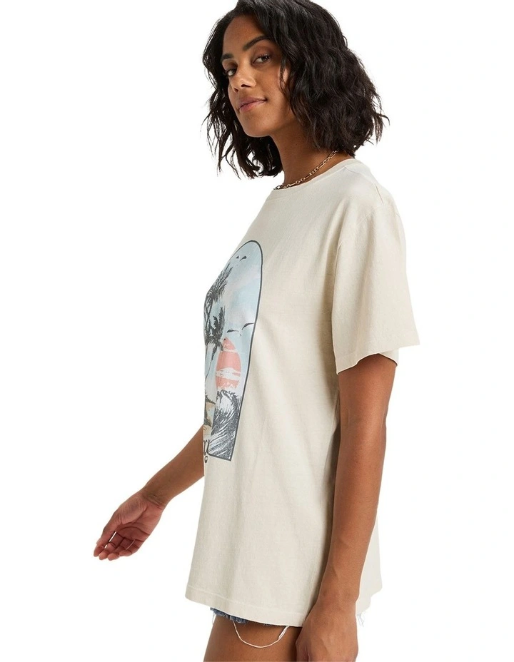 Sunnyoversize Stone Wash T-shirt in Beige image 3