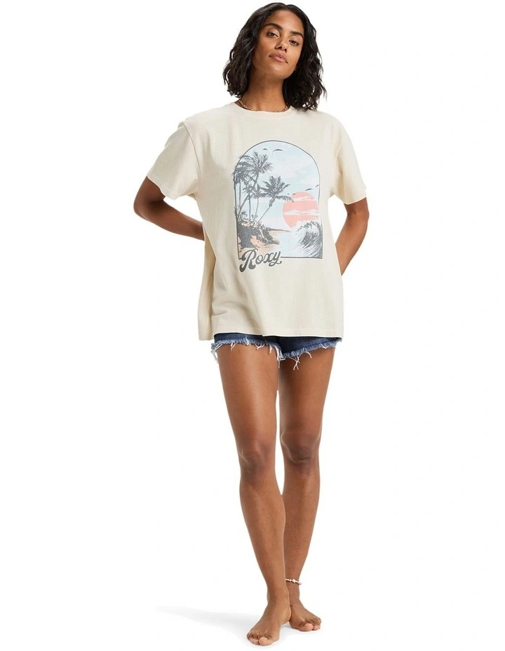 Sunnyoversize Stone Wash T-shirt in Beige image 5